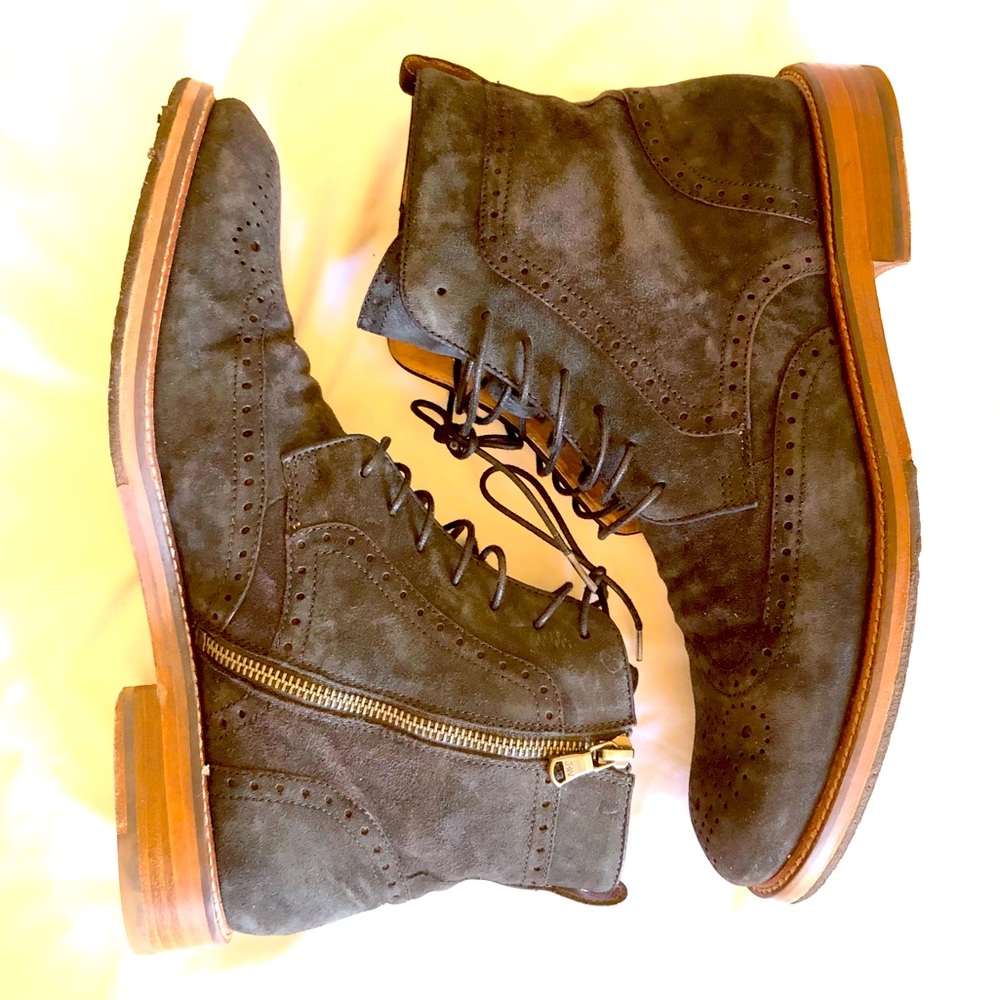 John Varvatos Black Suede Boots